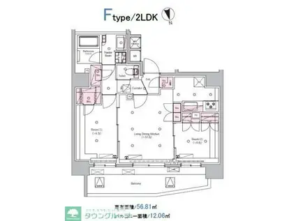 SYFORME ITABASHI III(2LDK/12階)の間取り写真