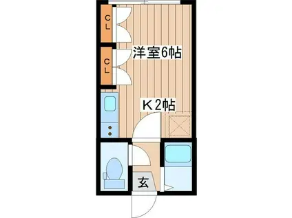 イーストバレー(1K/4階)の間取り写真