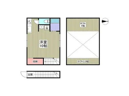 MQUARTO大杉(ワンルーム/2階)の間取り写真
