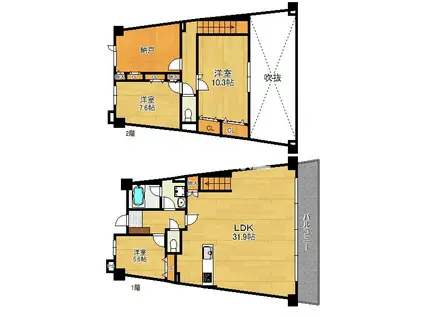 アイランドシティ・インフィニガーデン イ(3SLDK/9階)の間取り写真