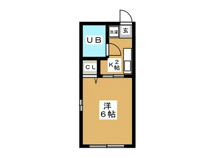 ハイムアベリア(1K/1階)の間取り写真