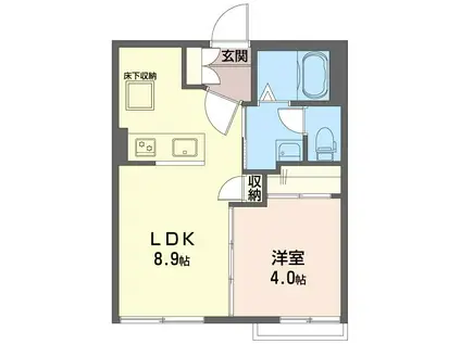 レスポワール和田山I(1LDK/1階)の間取り写真
