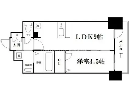 プレサンス立売堀ベルヴィル(1LDK/4階)の間取り写真
