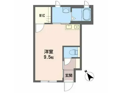 シャーメゾン山城(1K/1階)の間取り写真