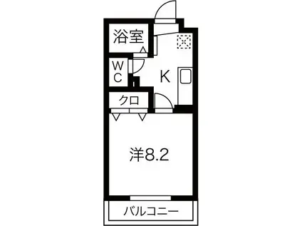 リーフグリーン(1K/1階)の間取り写真