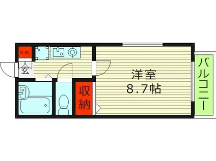 YOSHIDAハイツ(1K/1階)の間取り写真