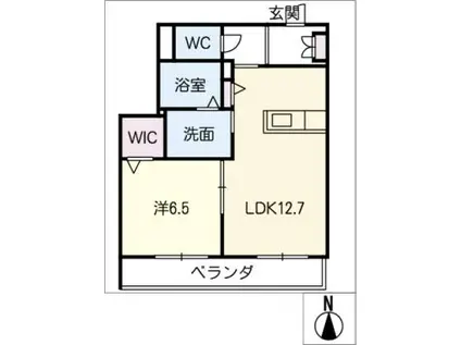 リオリエント ルピナス(1LDK/1階)の間取り写真