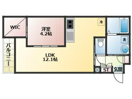 グレイス天野(1LDK/1階)の間取り写真
