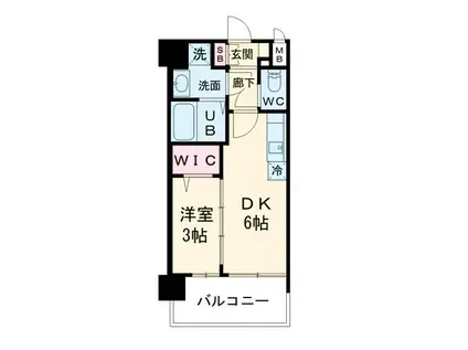 プレサンス東淀川駅前プローシェ(1DK/9階)の間取り写真