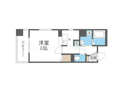 サンパティーク(1K/10階)の間取り写真