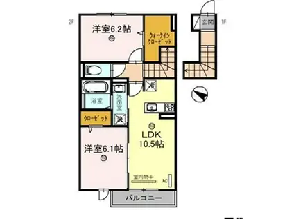 ルートサンヨウ(2LDK/2階)の間取り写真