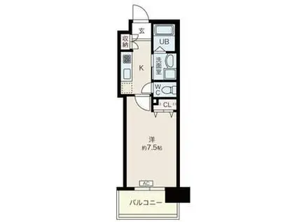 グリーンシティHT(1K/3階)の間取り写真