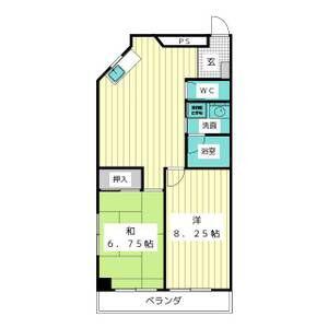 パール25(2DK/6階)の間取り写真