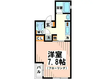フェリーチェ祖師谷 当社管理物件(1K/2階)の間取り写真