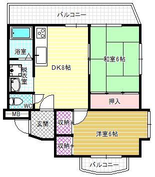 アークマンション(2DK/3階)の間取り写真