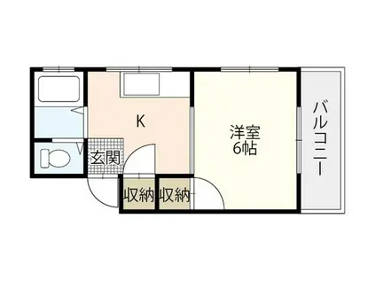 実森ビル(1K/4階)の間取り写真