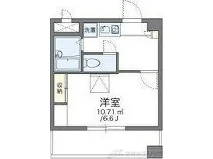 レオパレスアストラーレ茶屋町東(1K/6階)の間取り写真