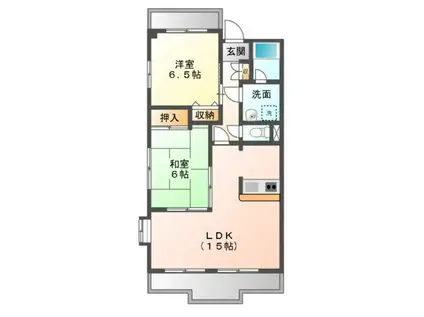 ディアコート村瀬(2LDK/5階)の間取り写真