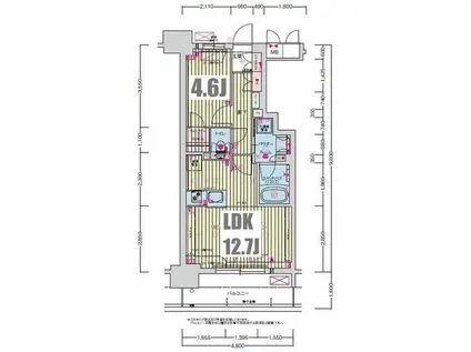 プレサンス名駅南ブリエ(1LDK/6階)の間取り写真