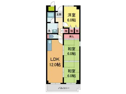 ラフィネ芳樹(3LDK/1階)の間取り写真