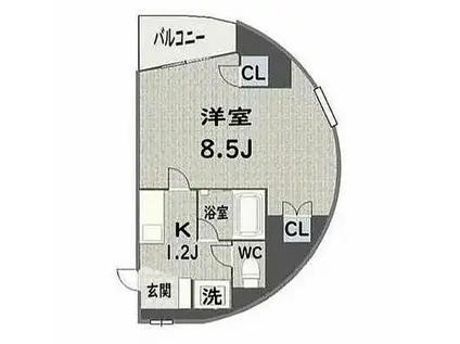 ガーデンハウス高砂(1K/5階)の間取り写真