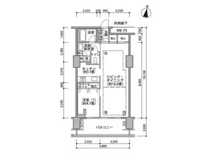 東雲キャナルコートCODAN17号棟(1LDK/10階)の間取り写真