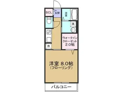 ディアコートA棟(1K/3階)の間取り写真