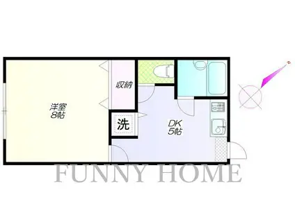 ニューウイング中目黒(1DK/1階)の間取り写真