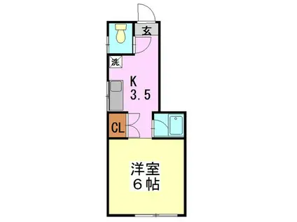 アクアハウス 高円寺南(1K/1階)の間取り写真