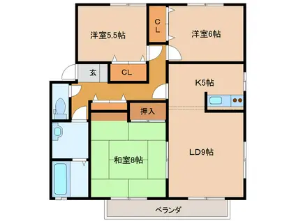 ロイヤルタウン三条五番館(3LDK/2階)の間取り写真