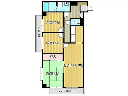 ラ・プリメーラ(3LDK/3階)の間取り写真