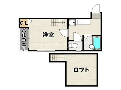 ＪＲ鹿児島本線 竹下駅 徒歩7分 2階建 築20年(1K/2階)の間取り写真