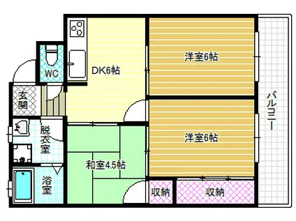 ヴィラサンシャイン(3DK/1階)の間取り写真