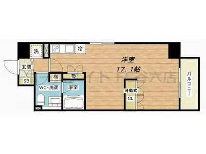 南堀江アパートメントシエロ(ワンルーム/6階)の間取り写真