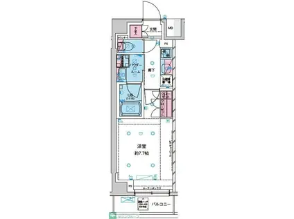 GENOVIA西新井(1K/6階)の間取り写真