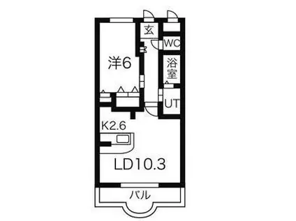 キャトルセゾンII(1LDK/3階)の間取り写真