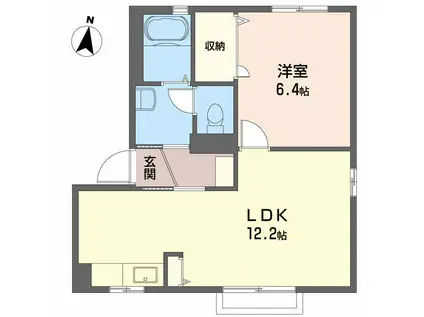 ハミングタウンVII(1LDK/2階)の間取り写真