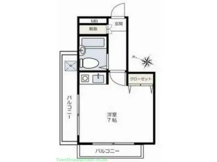 セルダム弦巻(ワンルーム/3階)の間取り写真