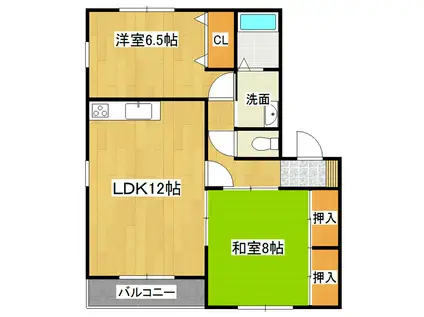 ヴィラエトレンヌA棟(2LDK/2階)の間取り写真