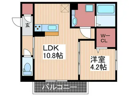 ライブコープ神崎II(1LDK/3階)の間取り写真