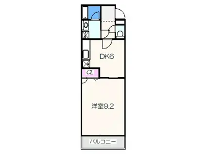 ラパス高倉台III番館(1DK/2階)の間取り写真