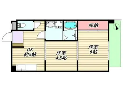 ワイズレジデンス垂水(2DK/4階)の間取り写真