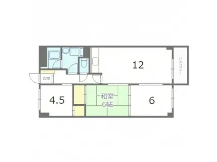 リバーハイム昇栄(3LDK/4階)の間取り写真