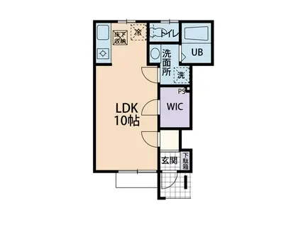 APERIRE(ワンルーム/1階)の間取り写真