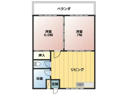 メゾン秀(2DK/2階)の間取り写真