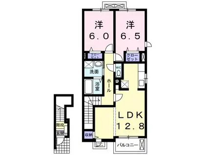 リバーサイドガーデンウエスト(2LDK/2階)の間取り写真