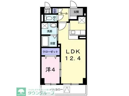 パークスクェア常盤平(1LDK/1階)の間取り写真