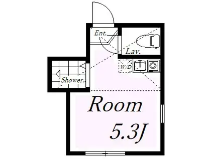 ユナイト白楽レオノールの杜(ワンルーム/2階)の間取り写真