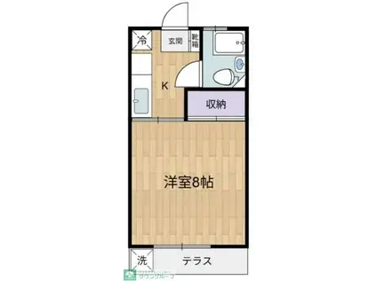 サカエハイツ(1K/1階)の間取り写真