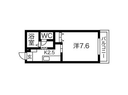 コーキア神楽(1K/1階)の間取り写真